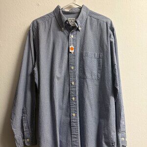 Brooks Brothers Men's Cotton Long Sleev Button Shirt Blue Gingham, Sz: L, EUC